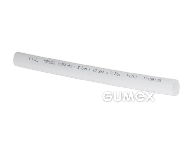 Potravinová hadice pro farmacii a peristaltická čerpadla CRYSTAL CLEAR 55, 3,2/6,4mm, FDA, 0,9bar, TPE, -20°C/+80°C (krátkodobě +135°C), transparentní
